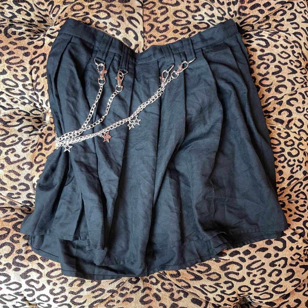 Black Chain-Embellished Women's Skirt
